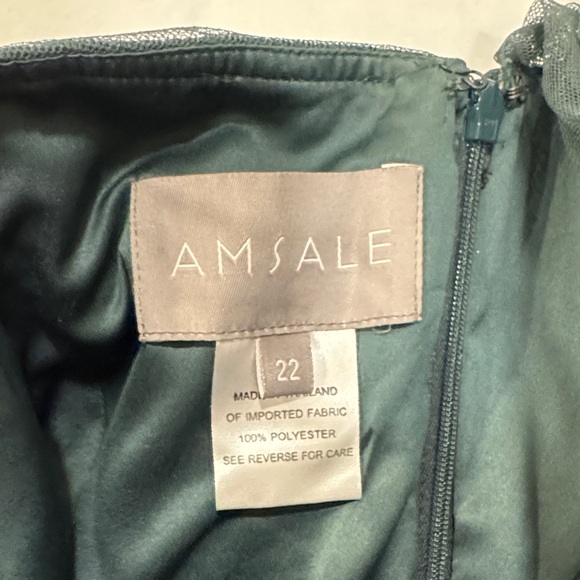 Amsale Hunter Green Evening Dress - Picture 2 of 11